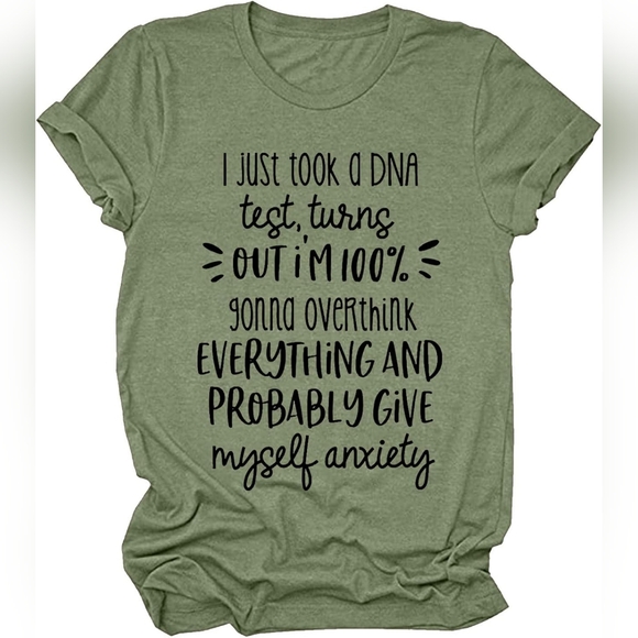 Green Graphic Anxiety Tee Sz m Nwt - Picture 1 of 1